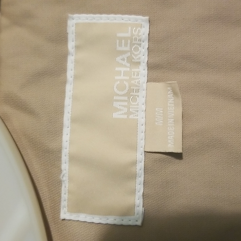 Michael Kors tan trenchcoat with hood and belt